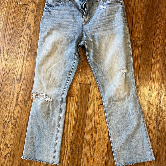 pistola Denim - Pistola Blue Straight Leg Distressed Jeans